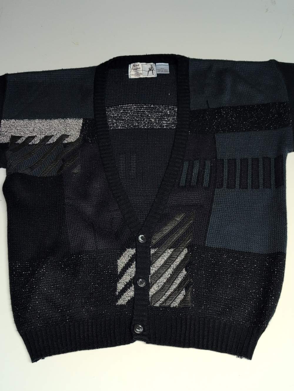Vintage Nino Foriero Geometric Knit Cardigan